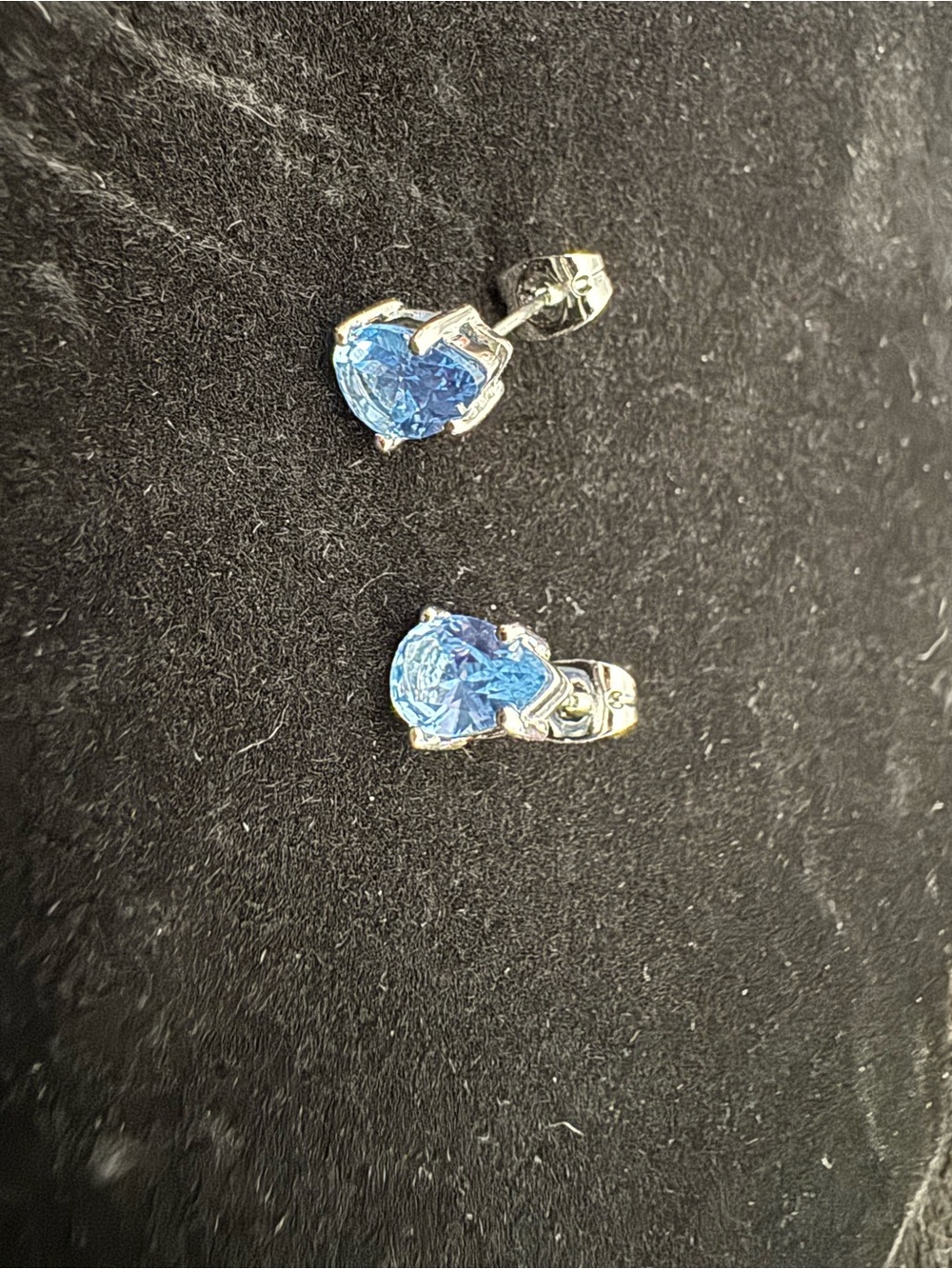 Fashion Jewelry Blue Heart Crystal Drop Earrings